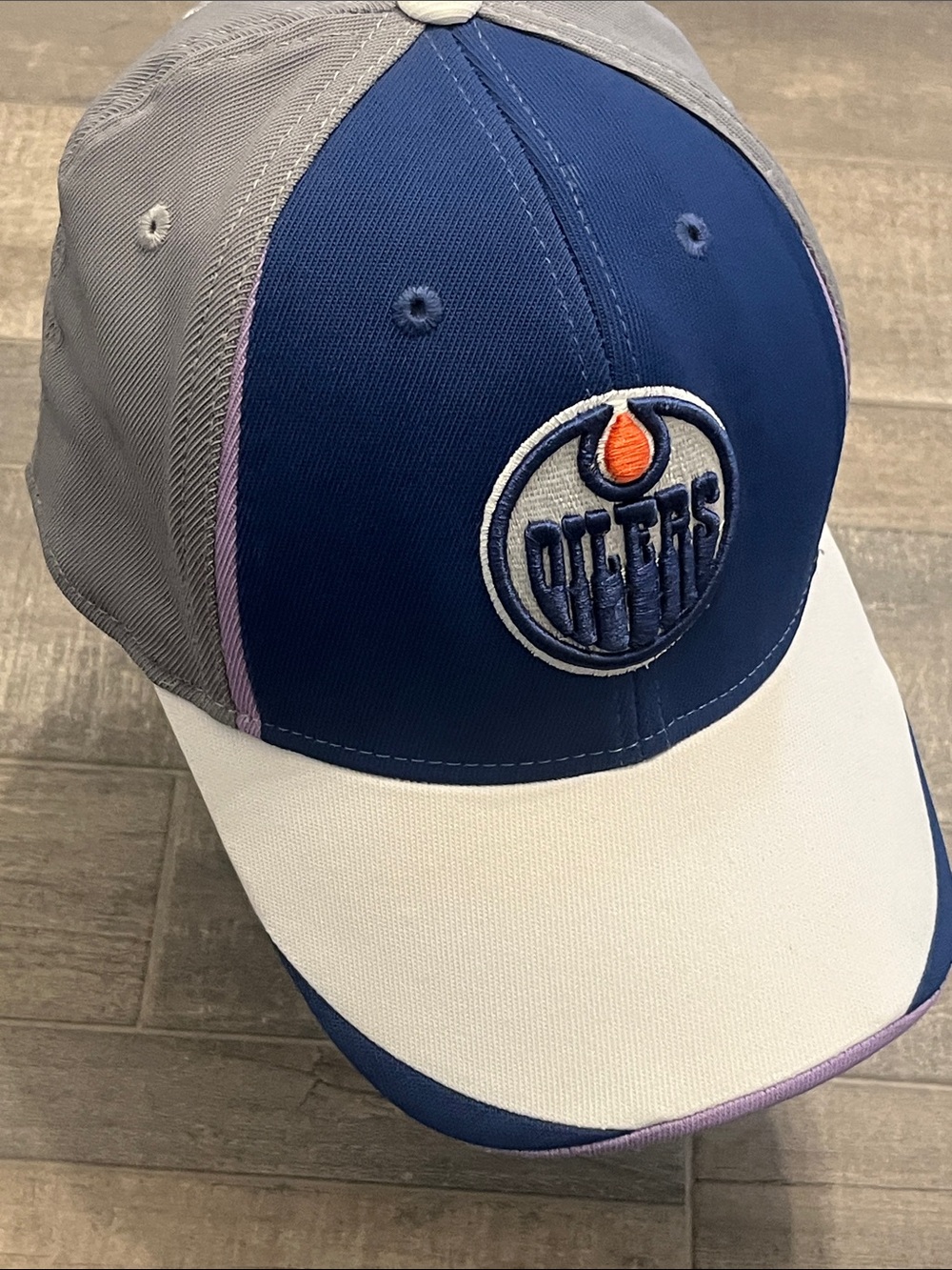 NHL Reebok Blue White Gray Trucker Hat with Orange Accent - Picture 5 of 12